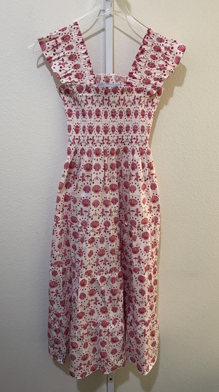 Hill House limited edition mermaid print Ellie nap dress, XS - Picture 1 of 13